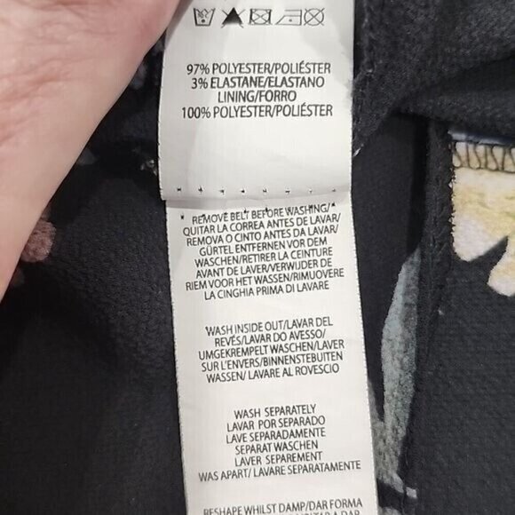 Atmosphere Midi Black Floral Short Sleeve Asymmetrical Dress Women's 10 - Picture 6 of 6